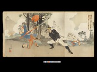 藏品(粟田大尉澎湖島馬公城攻擊圖（彩色版畫，1895）)的圖片